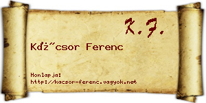 Kácsor Ferenc névjegykártya